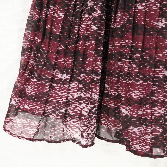 Torrid Skirt 2 Plus 2X Burgundy Plum Pull On Elastic Waist Lined Micro Pleats - Picture 8 of 10
